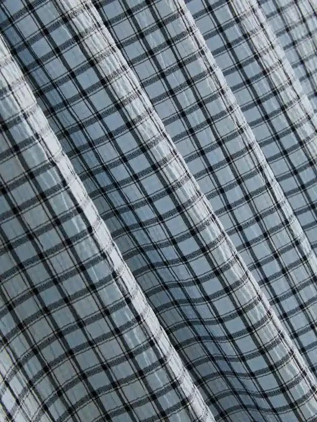 Gathered check midi skirt