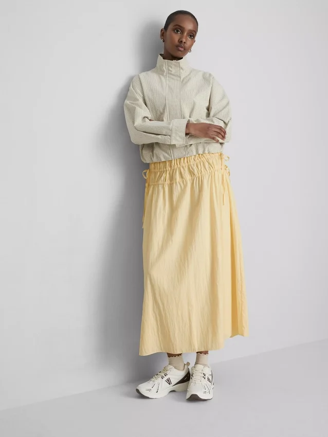 Gathered midi skirt
