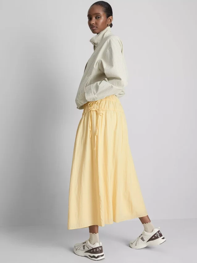 Gathered midi skirt