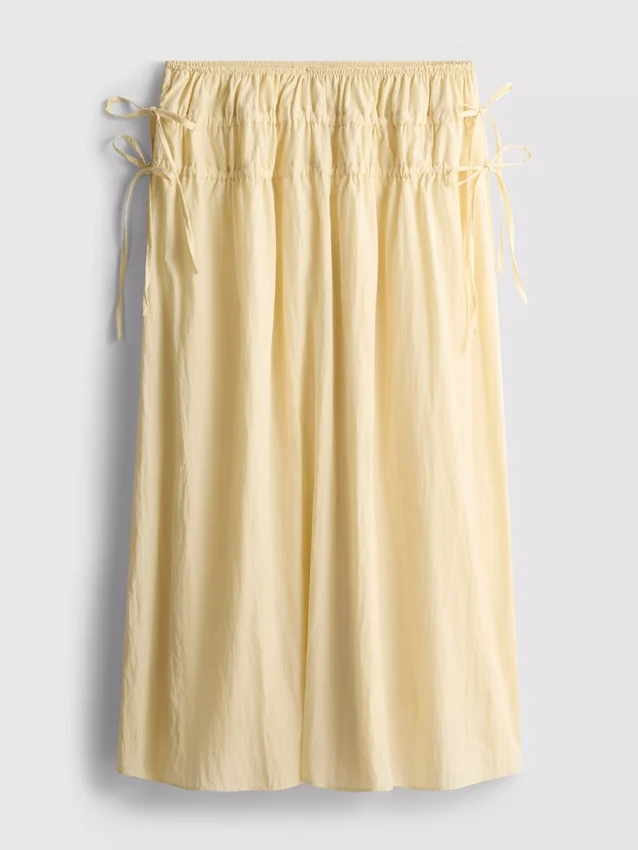 Gathered midi skirt