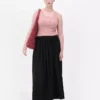 Gathered waist maxi skirt