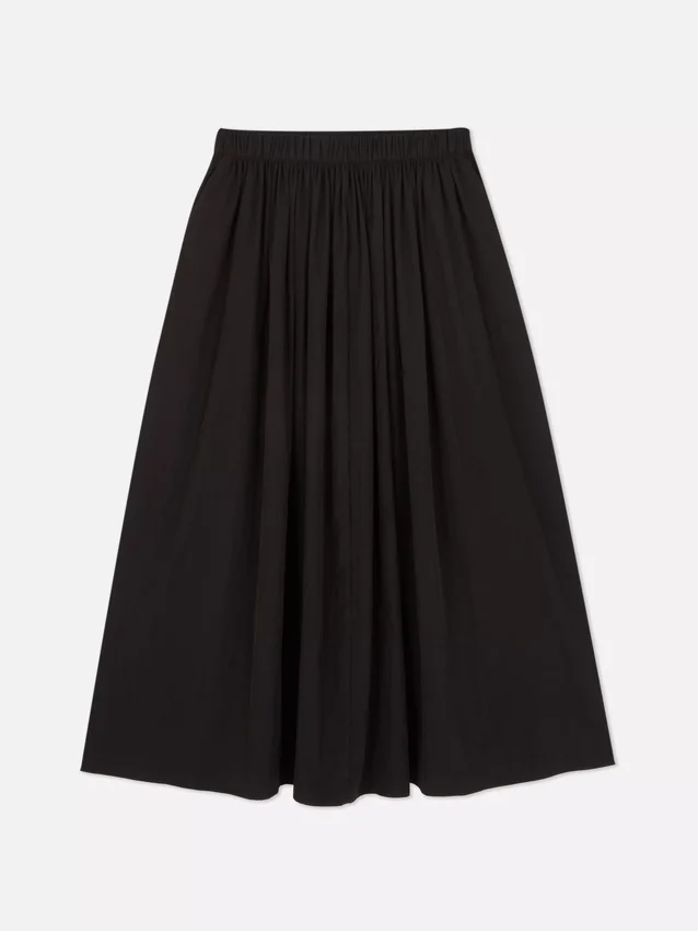 Gathered waist maxi skirt