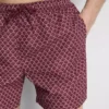 Geometric drawstring swim trunks