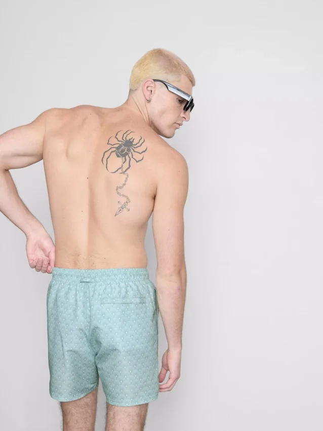Geometric fan swimming shorts