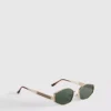 Geometric metal frame sunglasses
