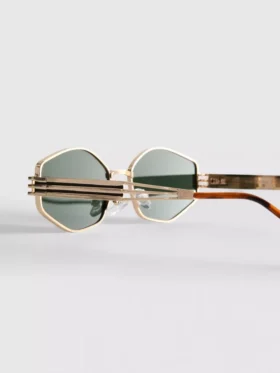 Geometric metal frame sunglasses