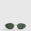 Geometric metal frame sunglasses