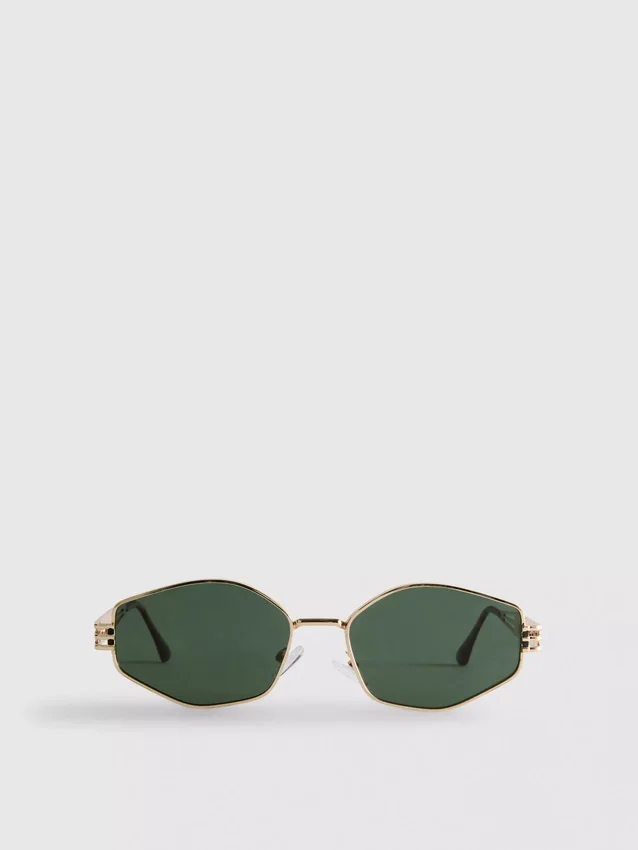 Geometric metal frame sunglasses