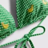 Gingham banana triangle bikini top