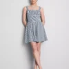 Gingham corset mini dress