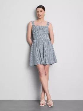 Gingham corset mini dress