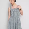 Gingham corset mini dress