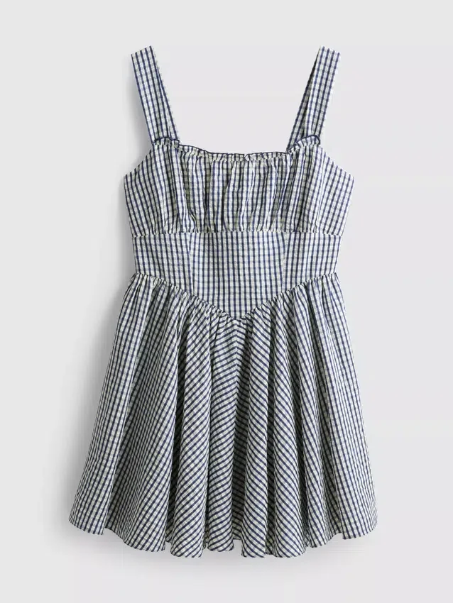 Gingham corset mini dress