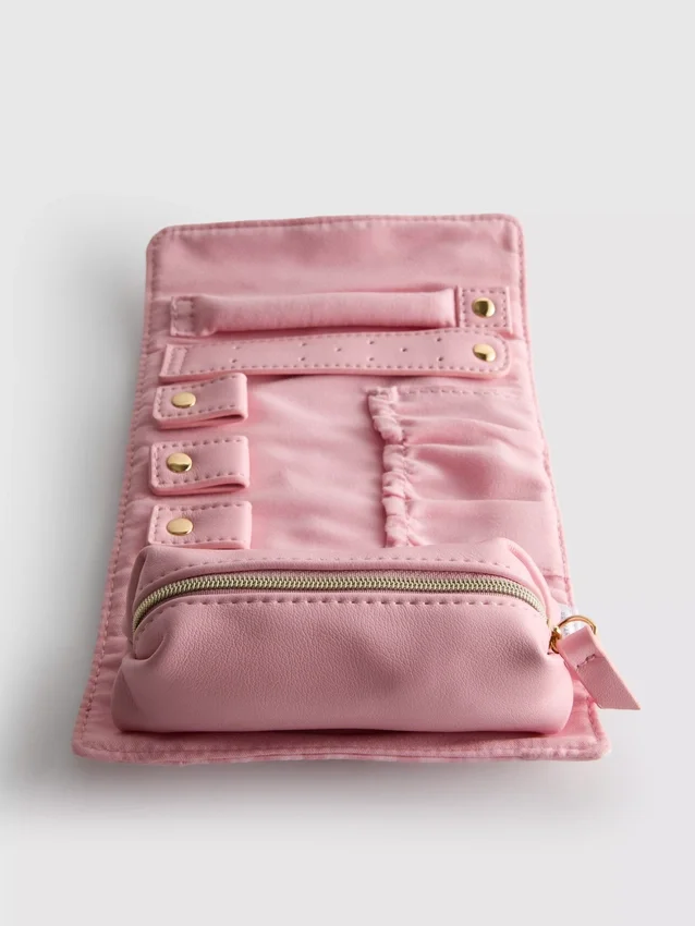 Gingham jewelry pouch