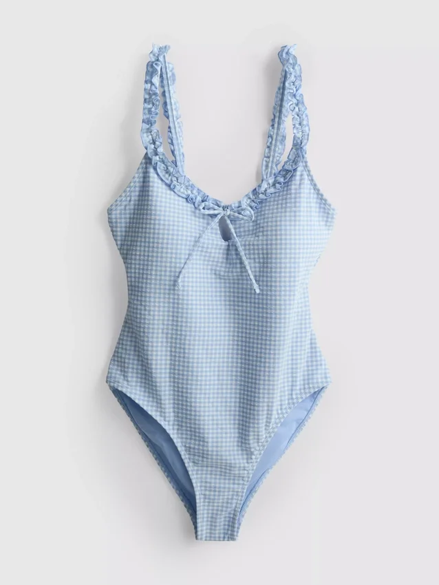 Gingham ruffle swimsuit