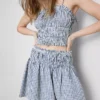 Gingham skater mini skirt