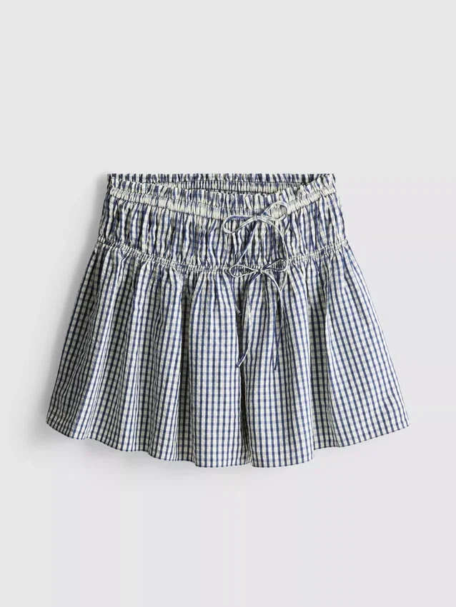 Gingham skater mini skirt