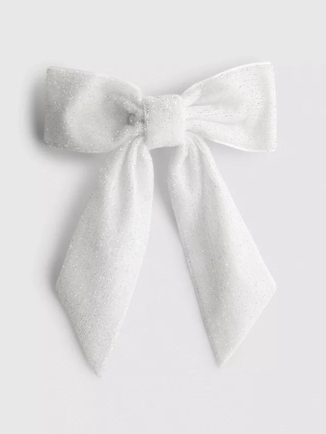 Glitter bow hair clip