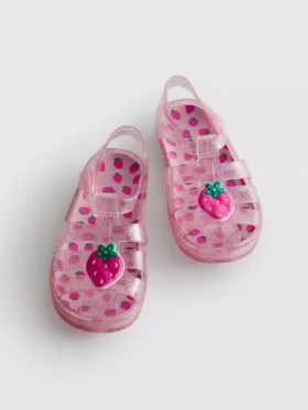 Glitter caged jelly sandals
