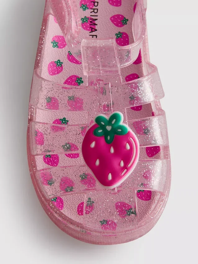 Glitter caged jelly sandals