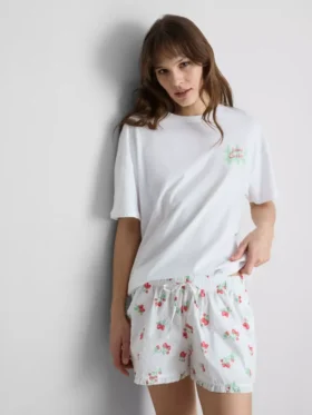 Graphic pajama top