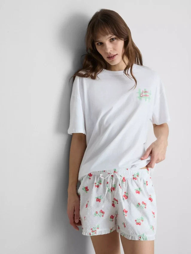Graphic pajama top