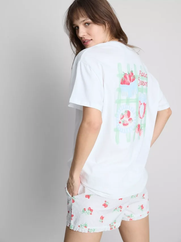 Graphic pajama top