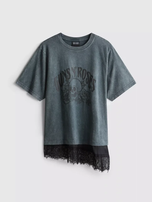 Guns n' roses lace trim t-shirt