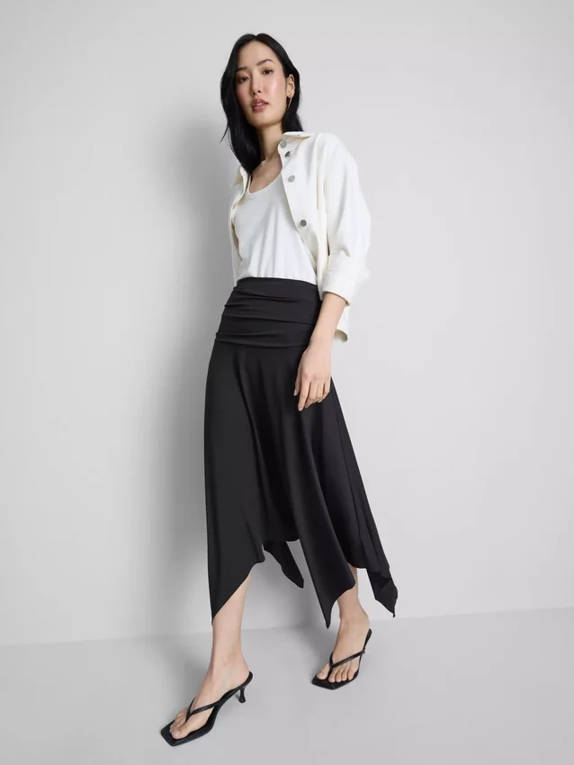 Hanky hem midi skirt