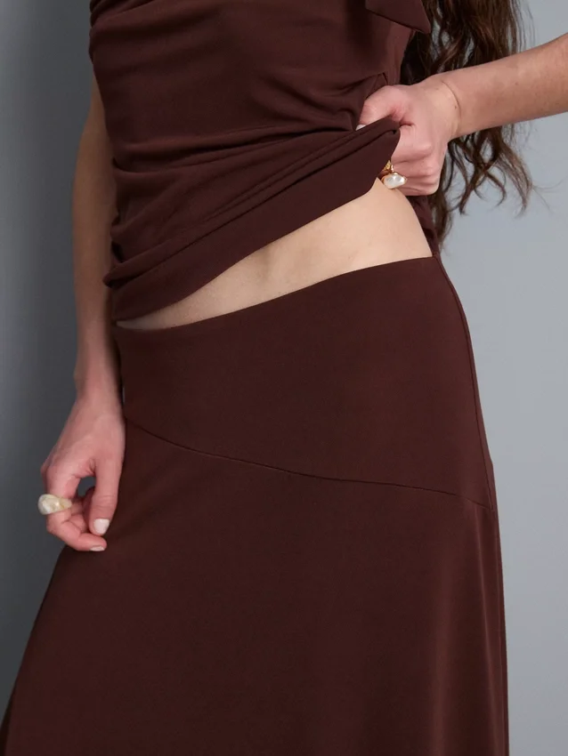 Hanky hem midi skirt