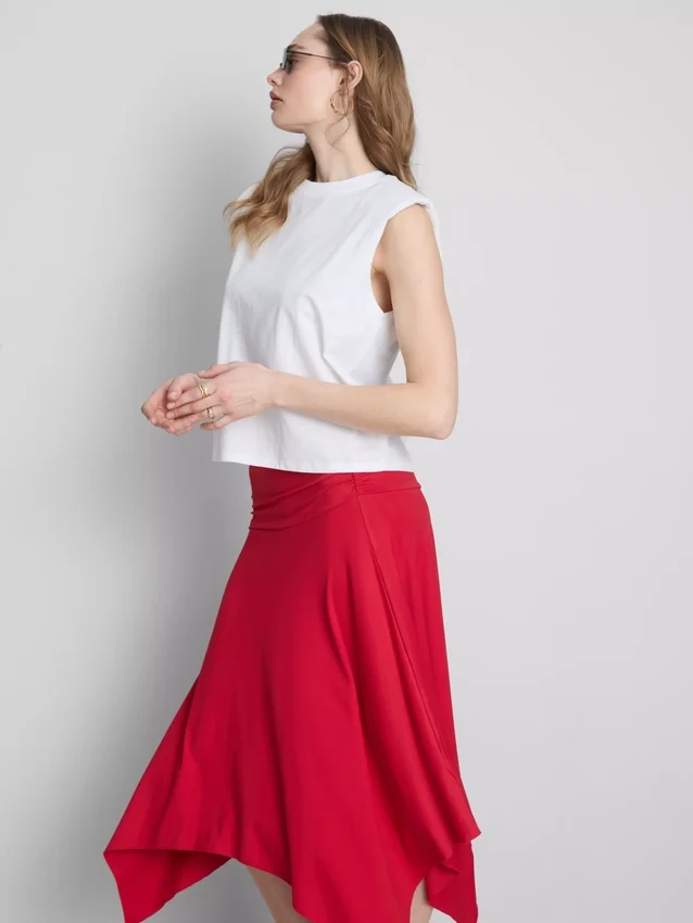 Hanky hem midi skirt