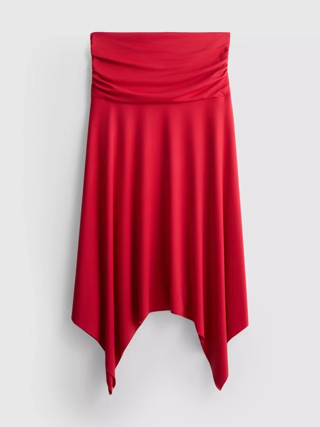 Hanky hem midi skirt