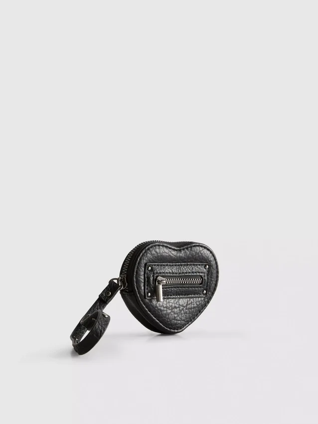Heart keychain coin purse