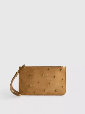 Heart stud wristlet pouch