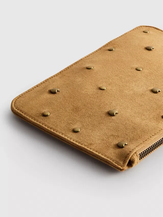 Heart stud wristlet pouch