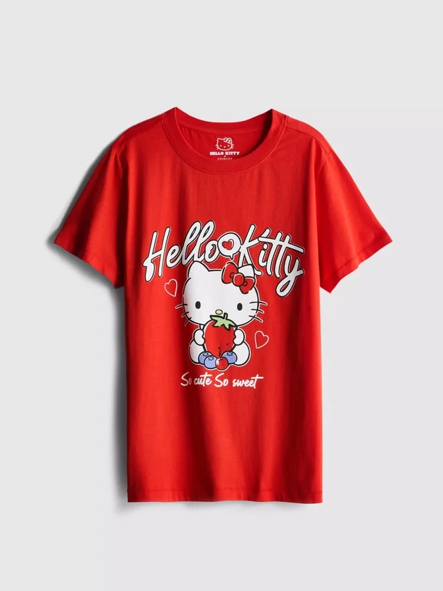 Hello kitty cotton relaxed strawberry tee