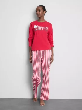 Hello kitty striped pajama set