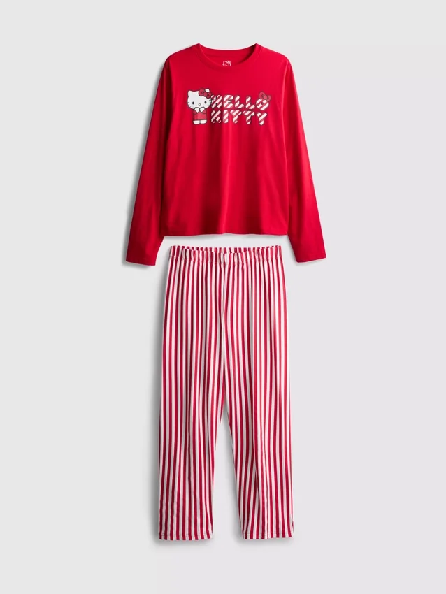 Hello kitty striped pajama set