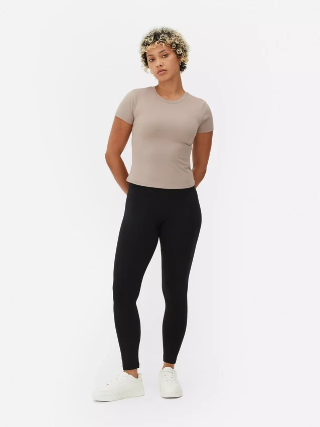 High waist jersey leggings