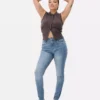 High waist skinny jeans