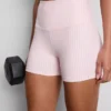 High waisted gingham active shorts