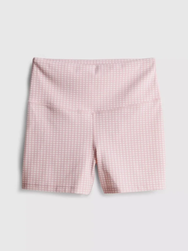 High waisted gingham active shorts