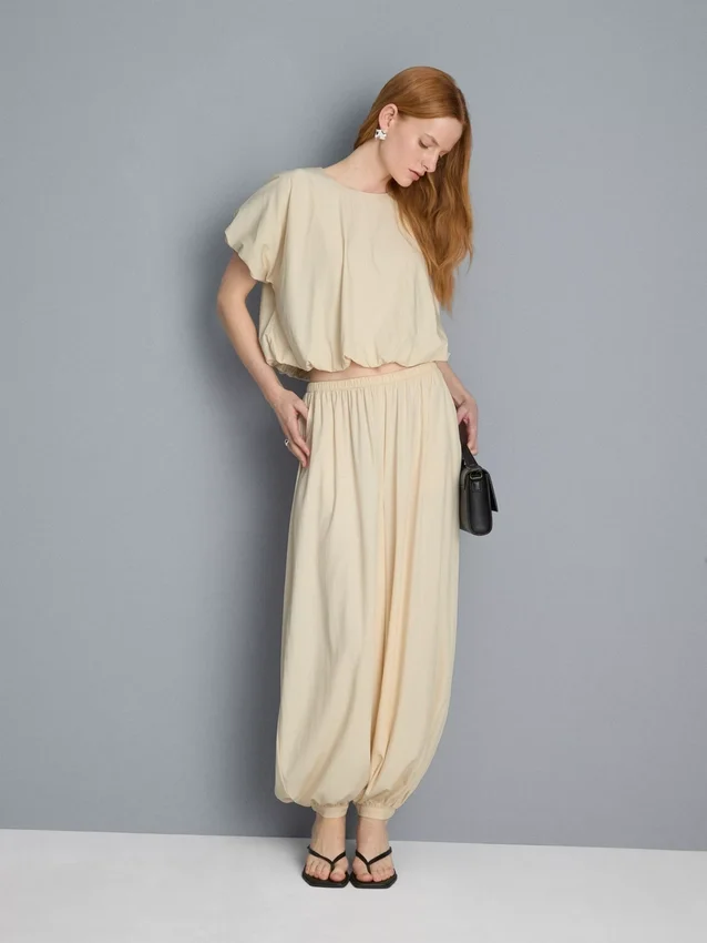 High waisted parachute pants