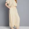 High waisted parachute pants