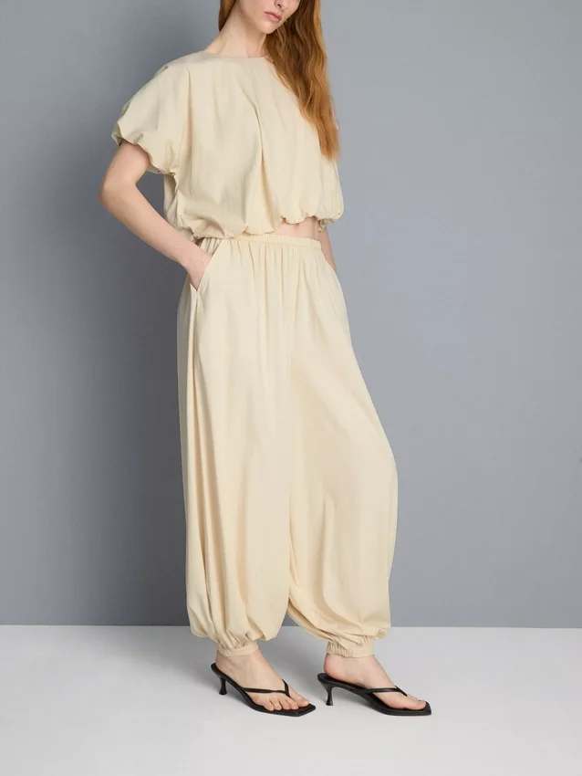 High waisted parachute pants
