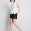 High-waisted printed shorts