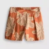 High-waisted printed shorts