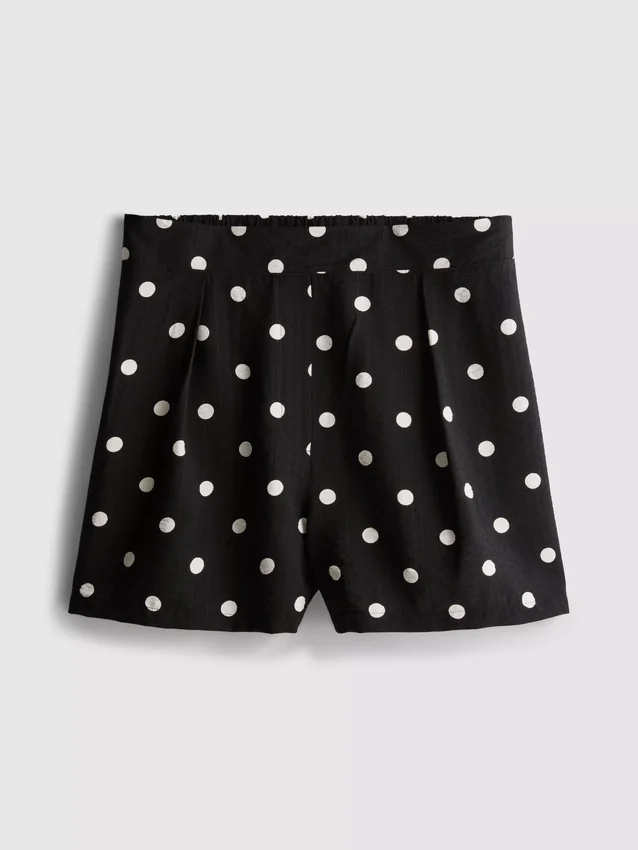 High-waisted printed shorts