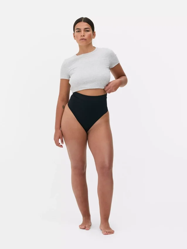 High waisted seamless shaping thong