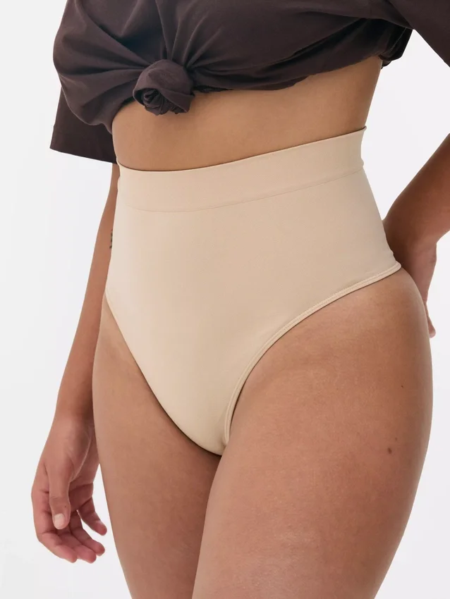 High waisted seamless shaping thong